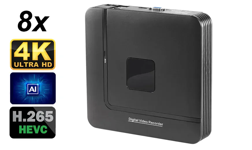 NVR Digitální záznamové zařízení pro 8 IP kamer H.265 ONVIF 8CH (4K / 8Mpx) HDMI