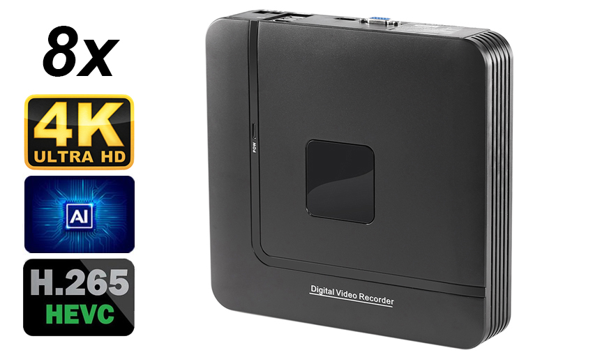 PROFI Digitální Venkovní SET 8 DOME IP kamer QHD (2K) 4.0Mpx H.265 se záznamem 2TB Aktivní PoE 802.3af AUDIO