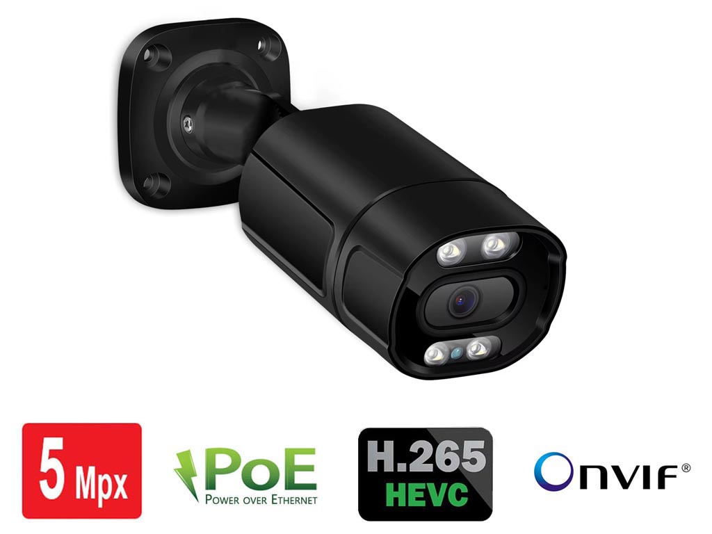 Venkovní IP kamera H.265 PoE 802.3af UltraHD 5Mpx Noční vidění RJ-45 ONVIF