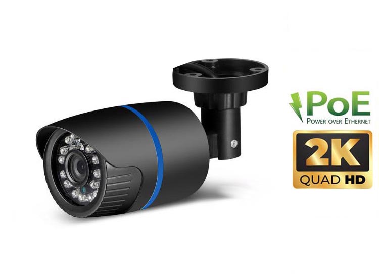 PROFI Digitální Venkovní IP kamerový set QHD (2K) 4.0Mpx se záznamem 320GB Aktivní PoE 802.3af ČERNÉ