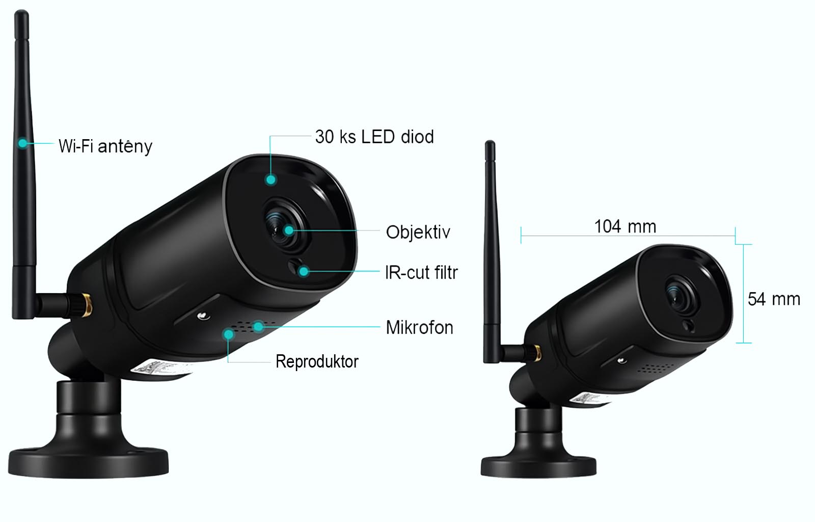 Venkovní Wi-Fi IP kamera s přenosem zvuku 5.0Mpx H.265 ONVIF slot na SD karty pro záznam AUDIO