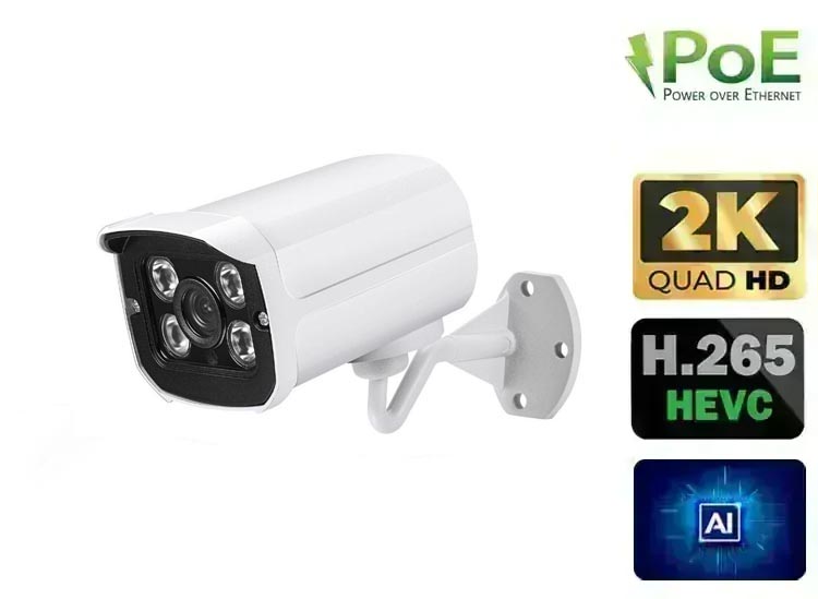 PROFI Digitální Venkovní SET 8 IP kamer QHD (2K) 4.0Mpx H.265 se záznamem 1TB Aktivní PoE 802.3af