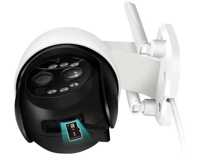 Wi-Fi Venkovní OTOČNÁ IP kamera H.265 FullHD+ 4.0Mpx, 4x optický ZOOM, DUÁLNÍ objektiv, ONVIF, slot na SD karty AUDIO