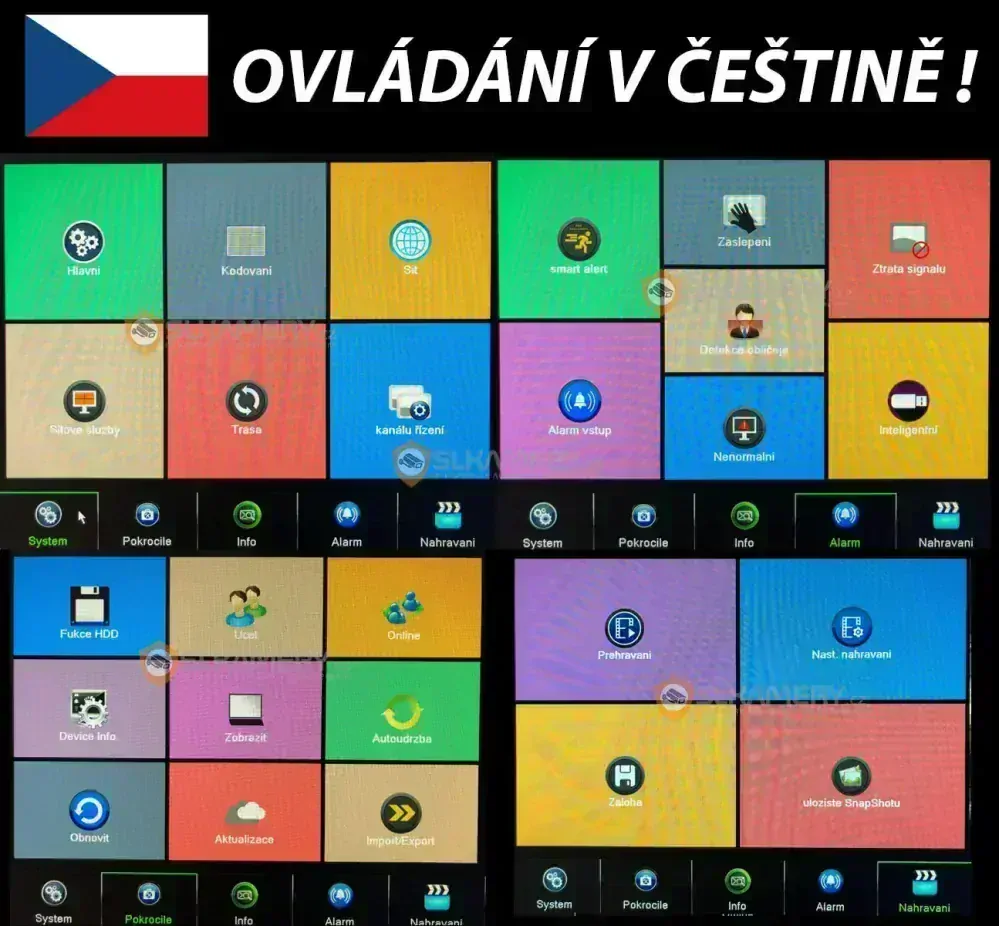 NVR Digitální záznamové zařízení pro 8 IP kamer H.265 ONVIF 8CH (4K / 8Mpx) HDMI