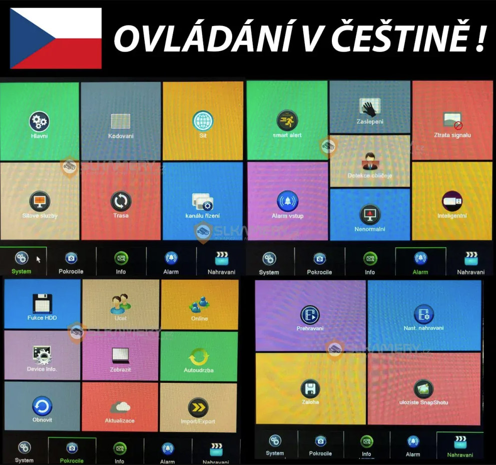 NVR Digitální záznamové zařízení pro 16 IP kamer H.265 ONVIF 16CH (4K / 8Mpx) HDMI
