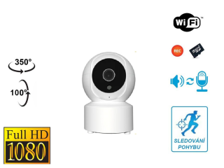 Wi-Fi FullHD 2.0Mpx videochůvička AUTO-TRACK Bezpečnostní Vnitřní IP kamera s SD slotem AUDIO